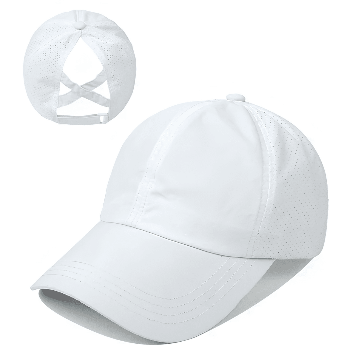 Basebollkeps för dam med hästsvansöppning och korslagda band-Accessories for Women-Fjallbarn
