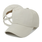 Basebollkeps för dam med hästsvansöppning och korslagda band-Accessories for Women-Fjallbarn