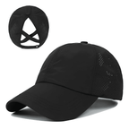 Basebollkeps för dam med hästsvansöppning och korslagda band-Accessories for Women-Fjallbarn
