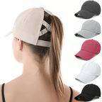 Basebollkeps för dam med hästsvansöppning och korslagda band-Accessories for Women-Fjallbarn