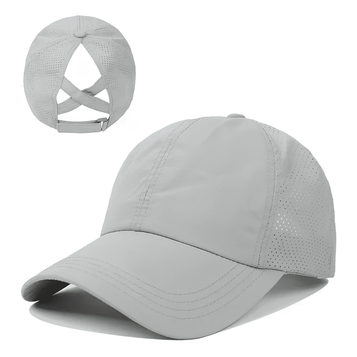 Basebollkeps för dam med hästsvansöppning och korslagda band-Accessories for Women-Fjallbarn