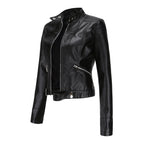 Bikerjacka för dam med ståkrage och dragkedjor-Jacket for women-Fjallbarn