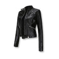 Bikerjacka för dam med ståkrage och dragkedjor-Jacket for women-Fjallbarn