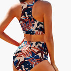 Bikiniset för dam med hög hals och hög midja-Women’s Swimwear-Fjallbarn