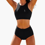 Bikiniset för dam med hög hals och hög midja-Women’s Swimwear-Fjallbarn