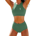 Bikiniset för dam med hög hals och hög midja-Women’s Swimwear-Fjallbarn