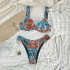 Bikiniset med bygel och djurmönster för dam-Swimwear for Women-Fjallbarn