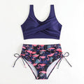 Bikiniset med hög midja och knytning i sidan för dam-Swimwear for Women-Fjallbarn