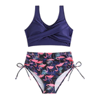 Bikiniset med hög midja och knytning i sidan för dam-Swimwear for Women-Fjallbarn