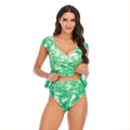 Bikiniset med peplum-topp och stjärnmönster för dam-Swimwear for Women-Fjallbarn