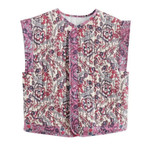Blommig quiltad väst för dam-Vests for women-Fjallbarn
