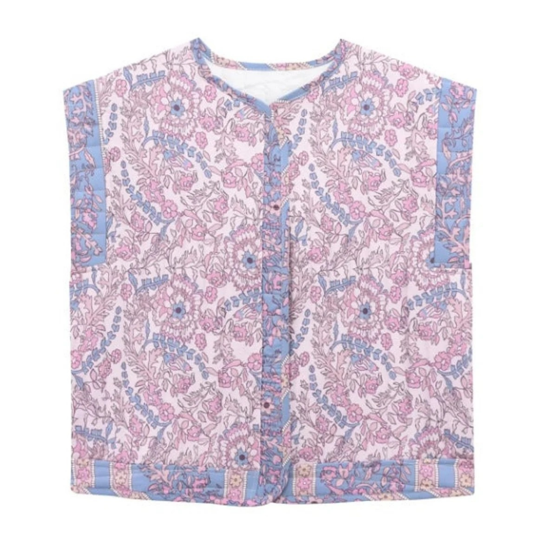 Blommig quiltad väst för dam-Vests for women-Fjallbarn