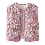 Blommig quiltad väst för dam-Vests for women-Fjallbarn