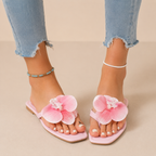 Blommiga tåsandaler med fyrkantig tå för dam-Footwear for women-Fjallbarn