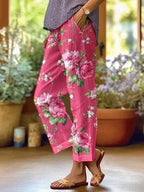 Blommiga vida byxor för dam-Pants for Women-Fjallbarn