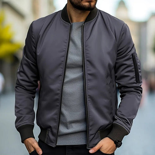 Bomberjacka för herrar med dragkedjeficka på ärmen-Jackets for men-Fjallbarn