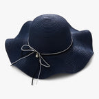 Bredbrättad solhatt för dam med rosett-Accessories for Women-Fjallbarn