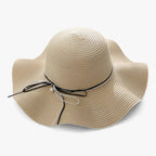 Bredbrättad solhatt för dam med rosett-Accessories for Women-Fjallbarn