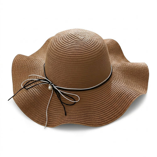 Bredbrättad solhatt för dam med rosett-Accessories for Women-Fjallbarn