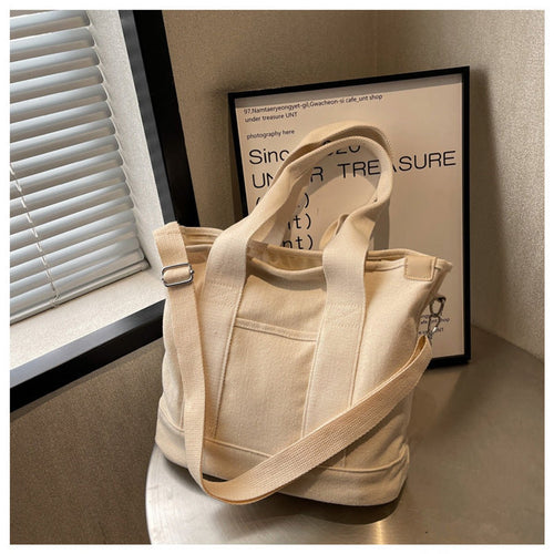 Canvasväska för dam med justerbar axelrem-Accessories for Women-Fjallbarn