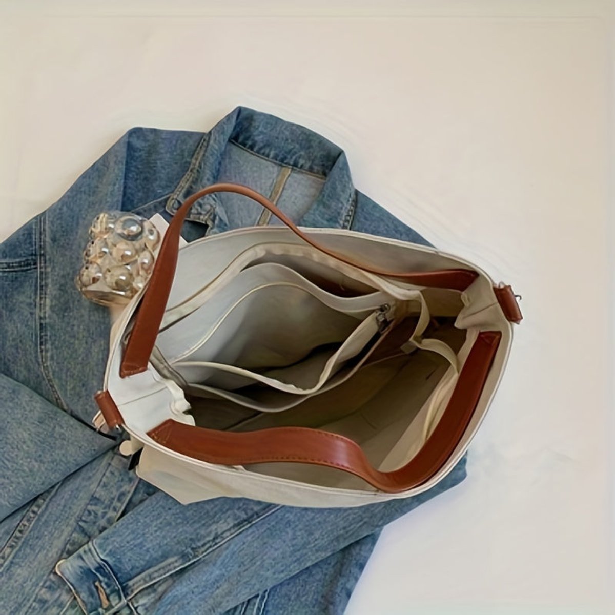 Canvasväska för dam med justerbar axelrem-Accessories for Women-Fjallbarn