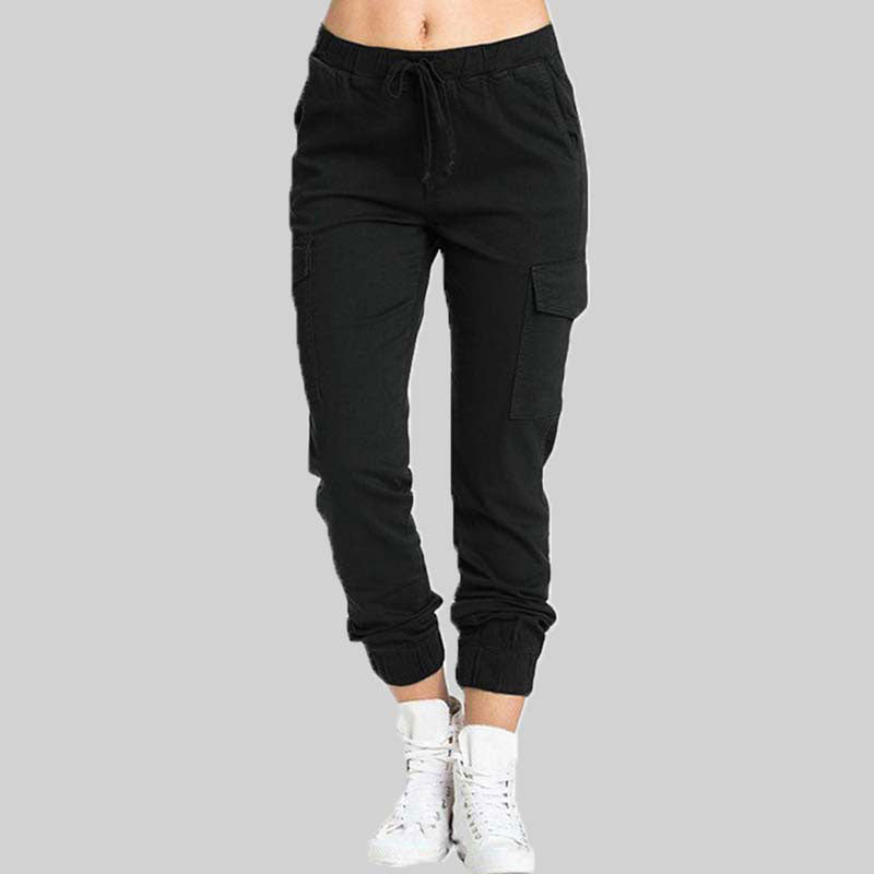 Cargo-joggerbyxor för dam med dragsko i midjan-Pants for Women-Fjallbarn
