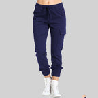 Cargo-joggerbyxor för dam med dragsko i midjan-Pants for Women-Fjallbarn