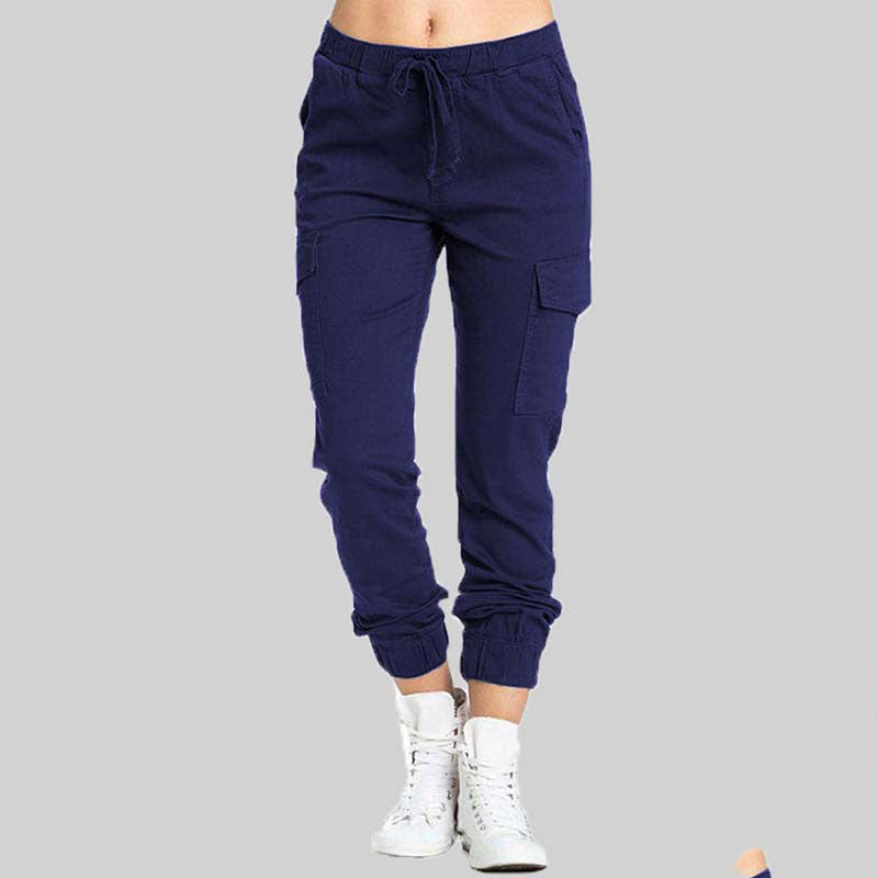 Cargo-joggerbyxor för dam med dragsko i midjan-Pants for Women-Fjallbarn