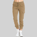 Cargo-joggerbyxor för dam med dragsko i midjan-Pants for Women-Fjallbarn