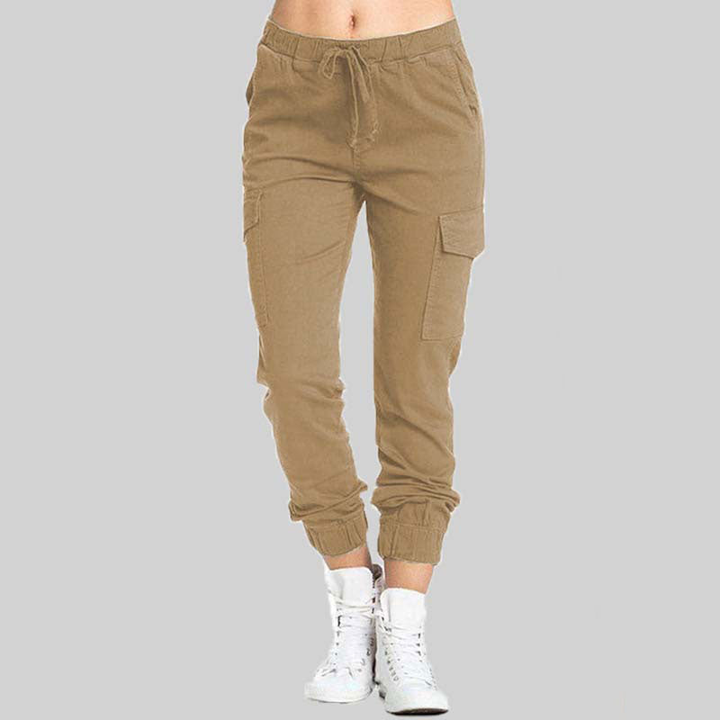 Cargo-joggerbyxor för dam med dragsko i midjan-Pants for Women-Fjallbarn
