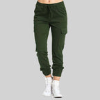 Cargo-joggerbyxor för dam med dragsko i midjan-Pants for Women-Fjallbarn