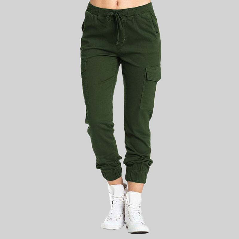 Cargo-joggerbyxor för dam med dragsko i midjan-Pants for Women-Fjallbarn