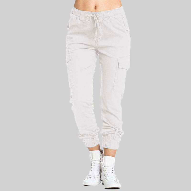 Cargo-joggerbyxor för dam med dragsko i midjan-Pants for Women-Fjallbarn