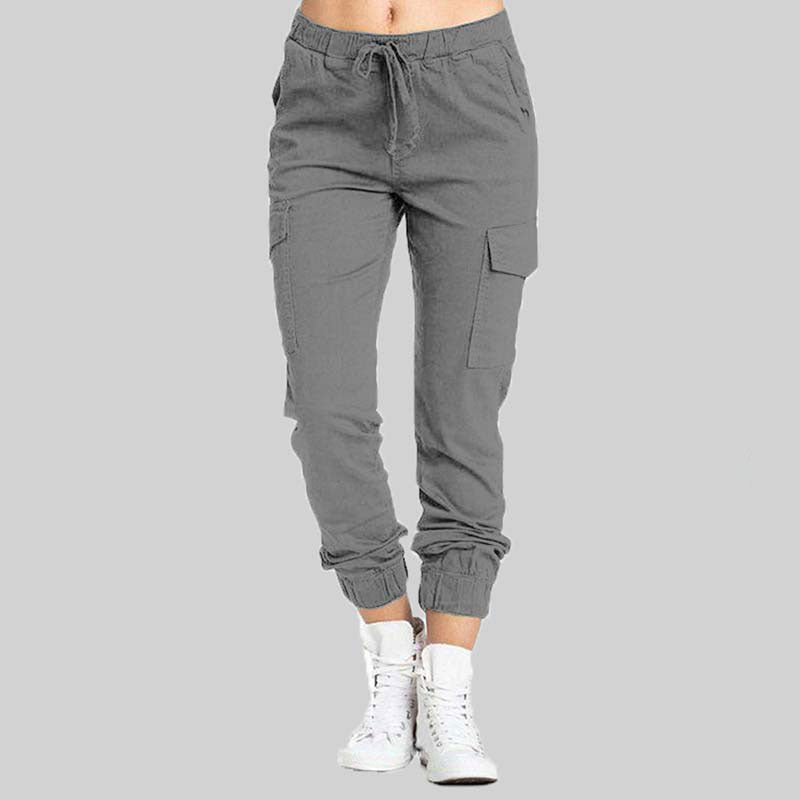 Cargo-joggerbyxor för dam med dragsko i midjan-Pants for Women-Fjallbarn