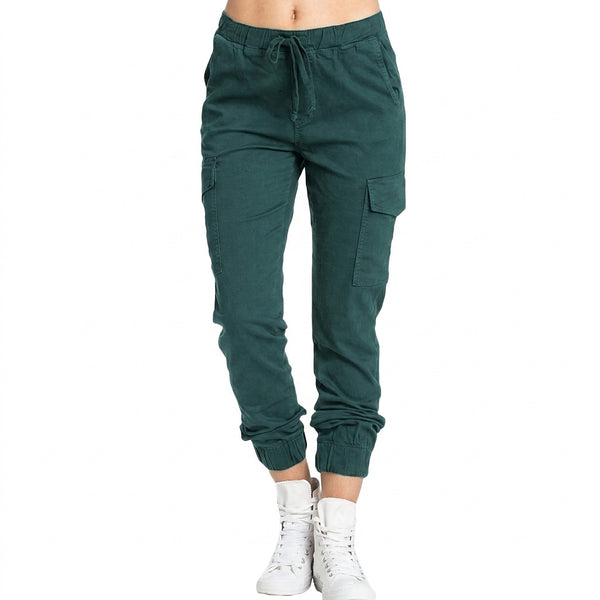 Cargo-joggerbyxor för dam med dragsko i midjan-Pants for Women-Fjallbarn