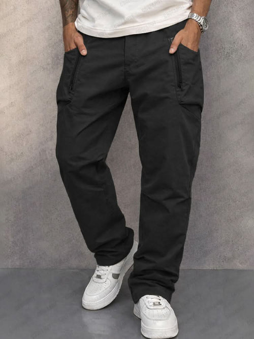 Cargobyxor för män med blixtlåsförsedda fickor-Pants for Men-Fjallbarn