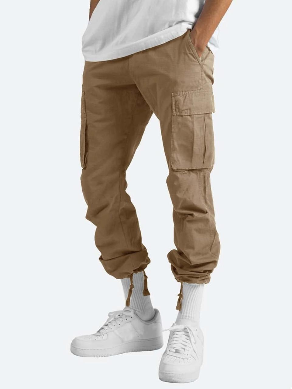 Cargobyxor för män med blixtlåsförsedda fickor-Pants for Men-Fjallbarn