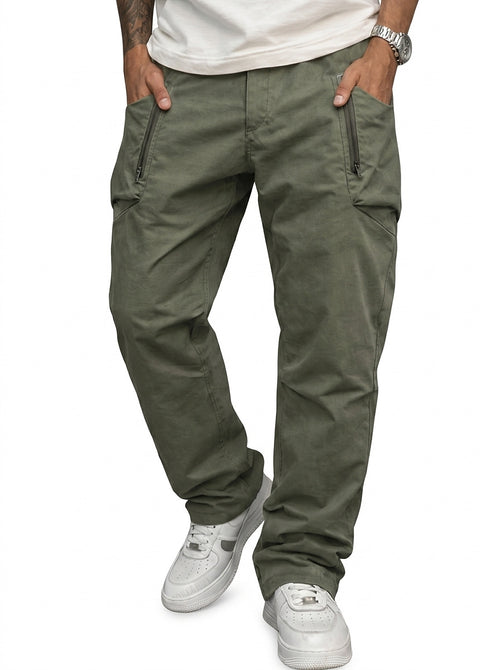 Cargobyxor för män med blixtlåsförsedda fickor-Pants for Men-Fjallbarn