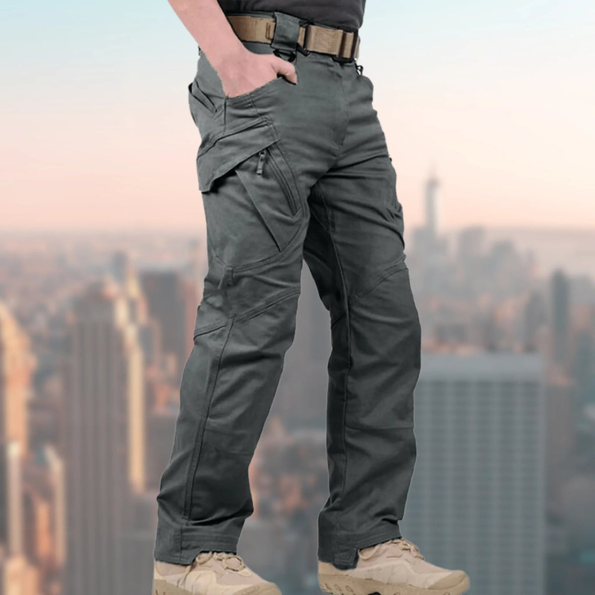 Cargobyxor för män med ficklock-Pants for Men-Fjallbarn