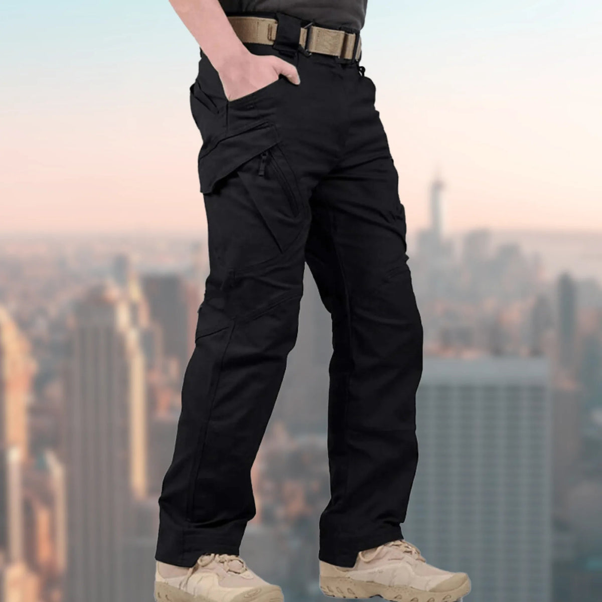Cargobyxor för män med ficklock-Pants for Men-Fjallbarn