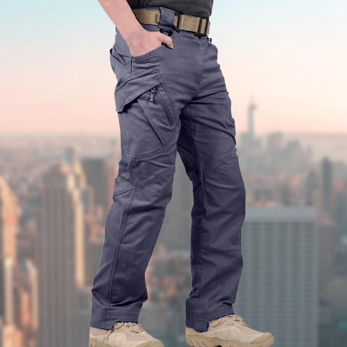 Cargobyxor för män med ficklock-Pants for Men-Fjallbarn