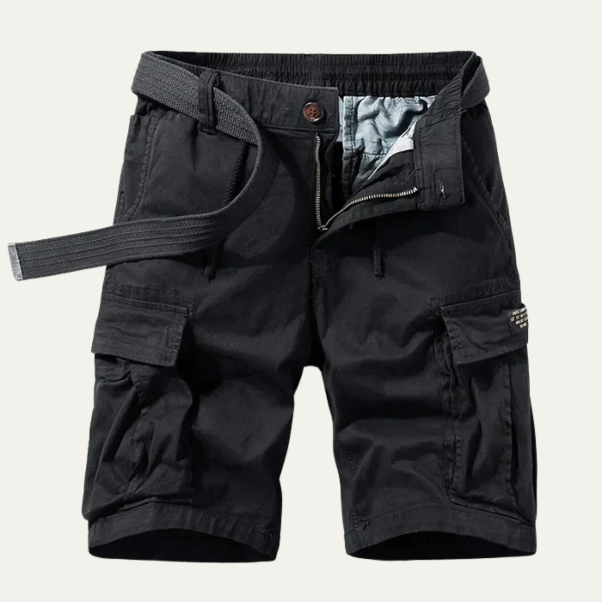 Cargoshorts för herrar med dragsko i midjan och fickor med lock-Shorts for men-Fjallbarn
