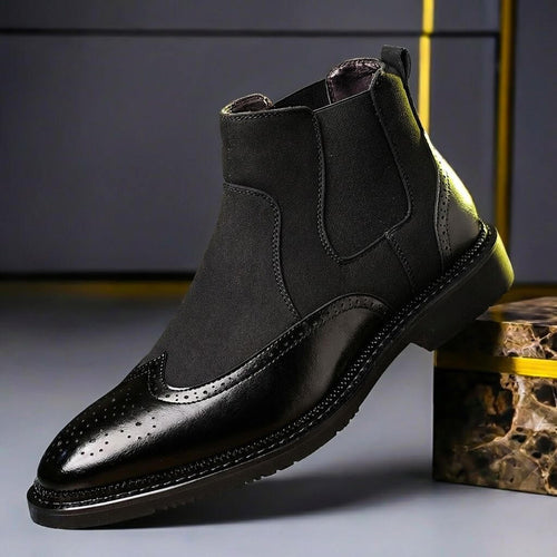 Chelsea-boots för herrar med brogue-detaljer-Footwear for men-Fjallbarn