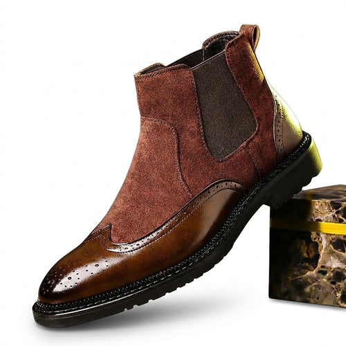 Chelsea-boots för herrar med brogue-detaljer-Footwear for men-Fjallbarn