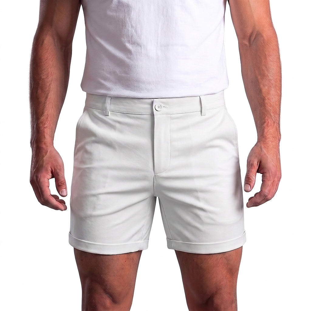 Chinoshorts för herrar med uppvikt fåll-Shorts for men-Fjallbarn