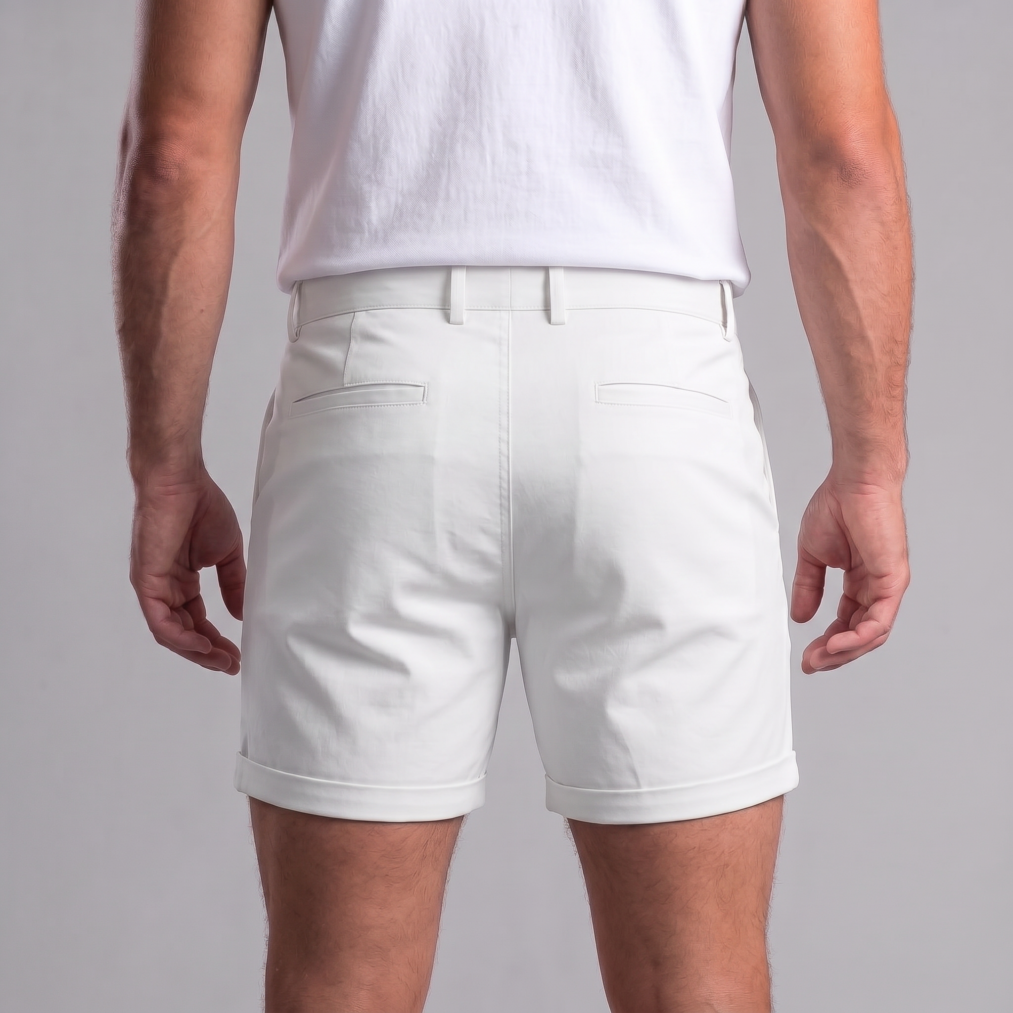 Chinoshorts för herrar med uppvikt fåll-Shorts for men-Fjallbarn