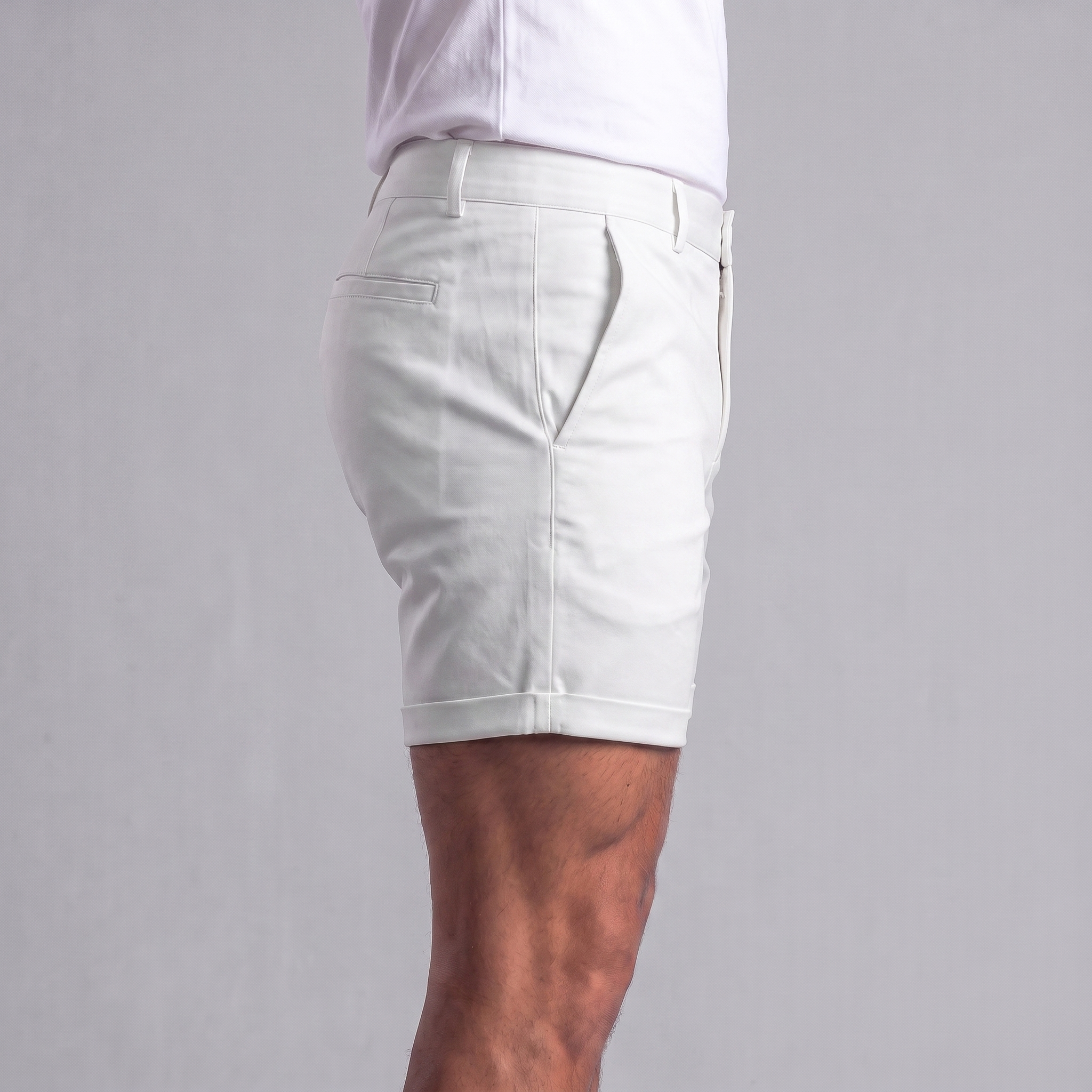Chinoshorts för herrar med uppvikt fåll-Shorts for men-Fjallbarn