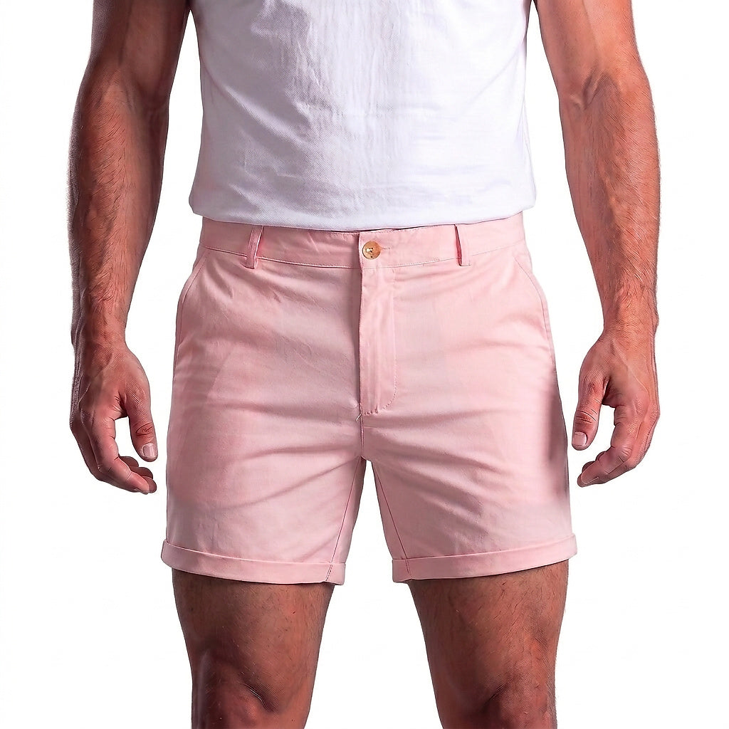 Chinoshorts för herrar med uppvikt fåll-Shorts for men-Fjallbarn