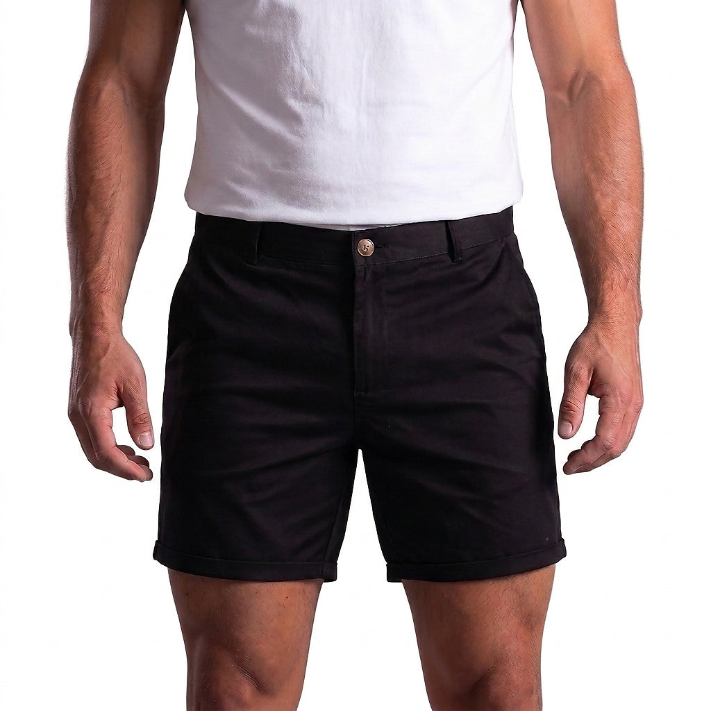Chinoshorts för herrar med uppvikt fåll-Shorts for men-Fjallbarn