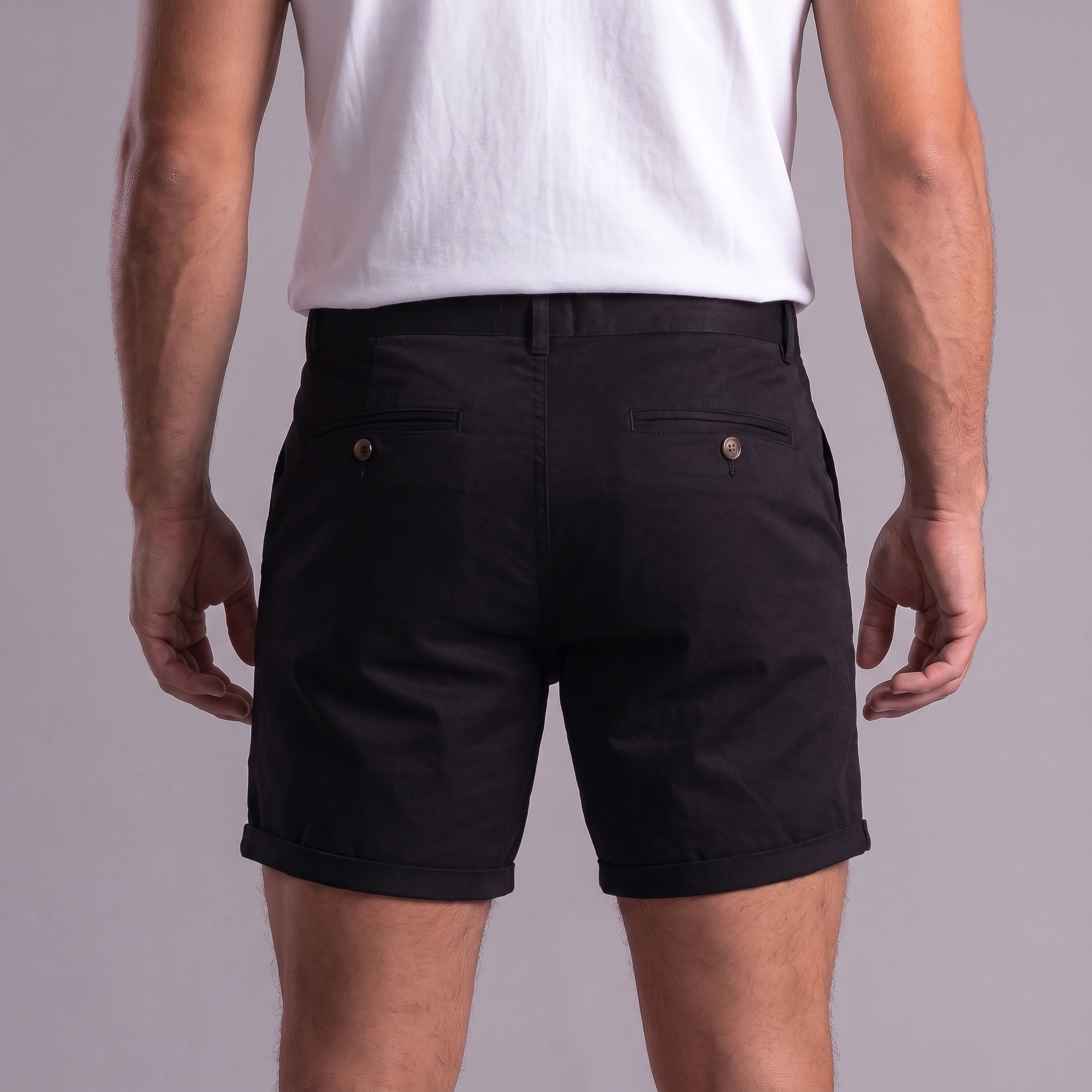 Chinoshorts för herrar med uppvikt fåll-Shorts for men-Fjallbarn
